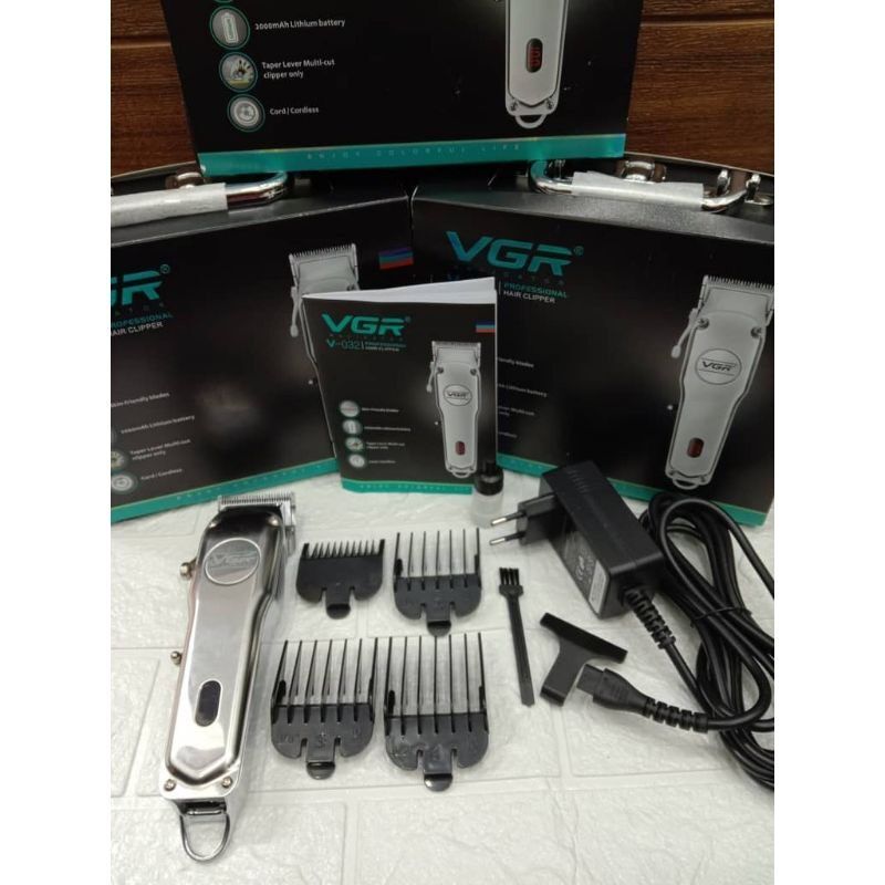 VGR V-032 Steel Cordless Professional Trimmer Rechargeable Hair Clipper Stainless steel Body_viptrois.com
