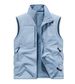 Men's Reversible Fleece Vest For Outdoor & Casual Wear, Stand Collar, Thick Warm Layering Vest, Lightweight & Breathable, Multiple Pockets_viptrois.com