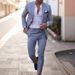 Men's Clothing Simple Slim Fit Casual Fashion Button Suit Two Piece Suit_viptrois.com
