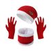 New Christmas red and white warm kit hot sale winter cycling gloves hat neck warm three piece set_viptrois.com