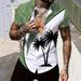 Men's Clothing 2025 Summer New Leisure Sports Versatile High Quality Printed Striped Short Sleeve Shirt_viptrois.com