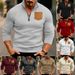 2023 Winter New Casual Men's Half-Zip Stand Collar Patch Pocket Thick Sweatshirt Pullover Plus Size Top For Men_viptrois.com