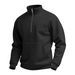 Men's Waffle Autumn Leisure Outdoor High Collar Half Zipper Pocket Pullover Long Sleeve Sweatshirt_viptrois.com