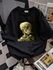 Skull Of A Skeleton With Burning Cigarette, Vincent Van Gogh, Gothic T-Shirt Streetwear Top For Everyday Wear Designer Clothes Slightly Breathable_viptrois.com