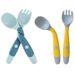 2PCS Baby Feeding Spoon Fork Sets Toddler Infant Bendable Silicone Soft Spoons Children Tableware Safe Learning Feeding Flatware_viptrois.com