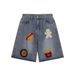 Men's Summer Loose Denim Shorts High Street Wide Leg Five Point Creative Design Embroidered Towel Trendy Brand_viptrois.com
