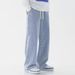 "Men's Relaxed-Fit Drawstring Jeans – Breathable Cotton Straight-Leg Pants (S-3XL, Black/Light Blue/Dark Blue/Dark Gray/Yellow Clay)"_viptrois.com