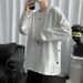 Spring And Autumn Side-breasted Sweater Men's Ins Crew Neck Pullover Versatile Trend Hong Kong Trend Loose Long Sleeve T-Shirt Top_viptrois.com