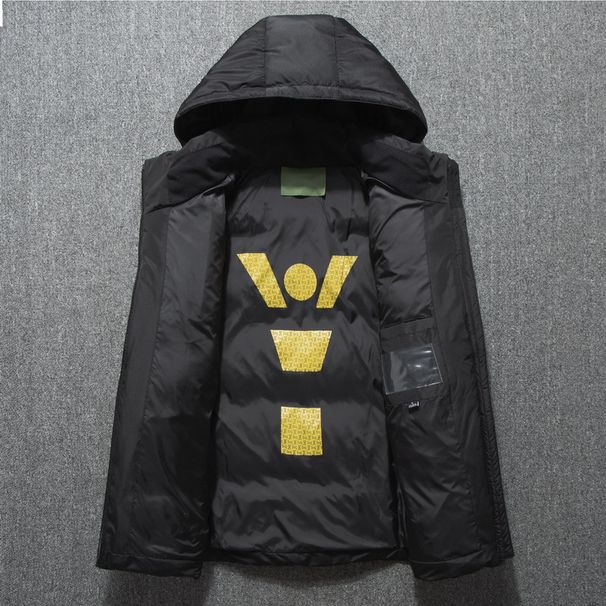 Men's Winter Jacket With Hood, Lightweight Warm Puffer Coat, Water-Resistant Outdoor Windbreaker For Casual & Sports_viptrois.com