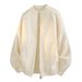 Men's Distressed Zip-Up Sweater – Oversized Knit Cardigan With Raw Edge Details (M-3XL)_viptrois.com