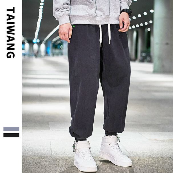 Men's Clothing Thai King Fashion Casual Pants Men 2024 Winter New Men's Sports Pants Loose Fashion Elastic Waist Sweatpants_viptrois.com