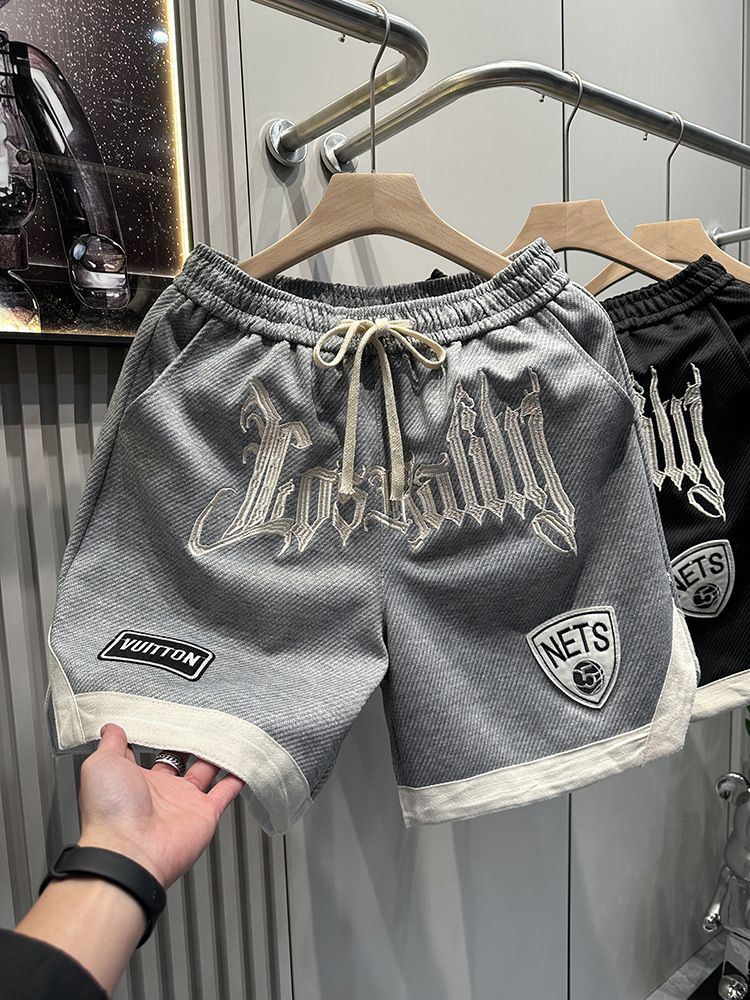 Men's Clothing Men's Style Basketball Shorts Summer Thin Training Sports Capri Pants Street Hip Hop Trendy Loose Fit Embroidered_viptrois.com