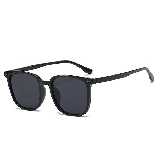 New Black Frame Brown Sunglasses Men's High-end Sense Ruffian Handsome Sunshade Anti-ultraviolet Sunglasses Women's Korean Version Fashion Box_viptrois.com