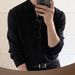 Monochrome Man- Spring Autumn New Henry Collar Long Sleeve Knitted Sweater For Men, Light And Mature Slim Fit Business Thin Style,_viptrois.com