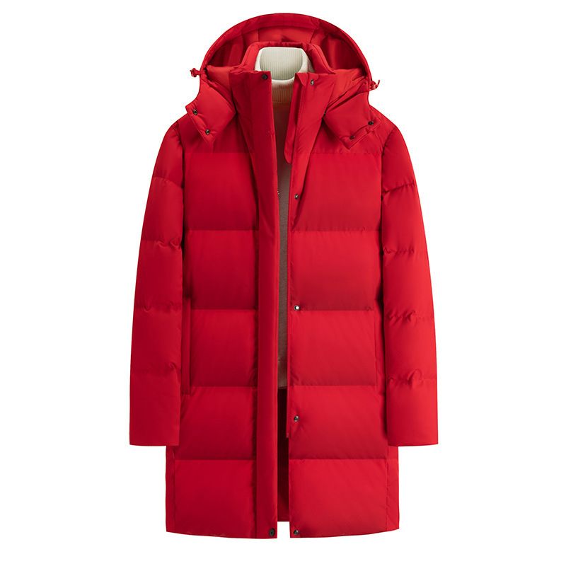 Unisex Extreme Cold Weather Down Jacket – 90% White Duck Down, 600 Fill Power, Waterproof Ski Parka (Black/Red/Navy)_viptrois.com