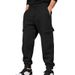 Men's Fleece Lined Cargo Pants Casual Loose Fit Long Trousers Multi Pocket Autumn Winter Drawstring_viptrois.com