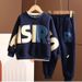 Teenage and guys Boys autumn suit autumn 2024 new two piece children's clothing handsome children's sweater pants two piece suit fashionable trend_viptrois.com