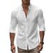 Men's Clothing Long Sleeve Stand Collar Large Size Slim Casual Cotton Shirt_viptrois.com
