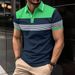 2025 Summer Cross-Border Men's New Digital Print Turn-Down Collar Buttoned Business Versatile T-Shirt_viptrois.com