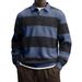 Men's Clothing Long Sleeve Striped T Shirt Men's Long Sleeve Striped T-Shirt – Relaxed Fit Button-Up Collar (Breathable Polyester, 8 Colors)_viptrois.com
