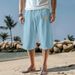 Men's Leather Shorts Summer Shorts Beach Straight Pants Solid Color Comfortable Outdoor_viptrois.com