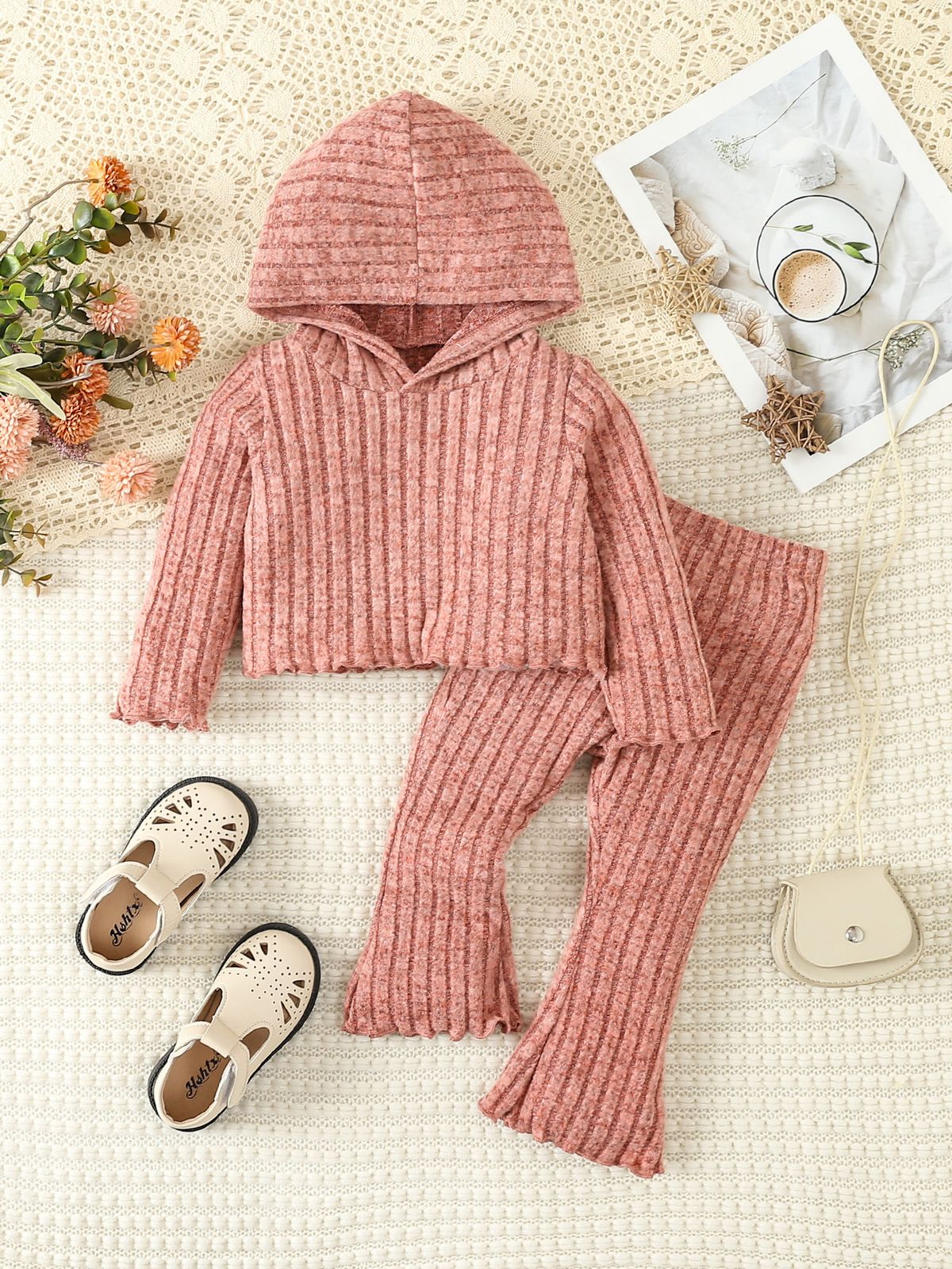 Mother&Kids Children's Suit Baby Long Sleeve Pants Two-piece Girls Hooded Pit Strip Clothing Trend_viptrois.com