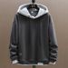 Men's Hooded Sweatshirt With Fake Two-Piece Design, Loose Fit, Casual Streetwear For Teens And Young Adults_viptrois.com