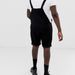 Men's Clothing Large Size Retro Men's Denim White Black Circle Shorts One Piece Overalls_viptrois.com