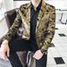 Men's Clothing plus size black Friday party dress Christmas jacket tycoon gold suit delivery_viptrois.com