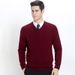 Loom Cross-Border Same Style European And American Business Youth Men's V-Neck Solid Color Knitted Wool Fashion Slim Fit Base_viptrois.com