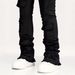 Men's Clothing European And American Cross Border Hot Selling Spring Men's High Street Black Lace Up Mid Waist Sexy Elastic Slim Casual Denim Trousers_viptrois.com