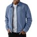 Men's Suede Fleece Casual Jacket, Slim Fit Long Sleeve Lightweight Outerwear, Zipper Front Stylish Coat For Autumn Winter, Multiple Colors & Sizes_viptrois.com