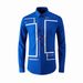 Men's Geometric Print Slim Fit Long Sleeve Shirt – Modern & Stylish Casual Top Elevate Your Style With Geometric Prints_viptrois.com