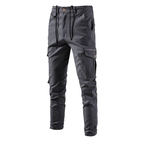 Man's clothing Men's casual overalls Breathable men's youth solid color matching pants_viptrois.com