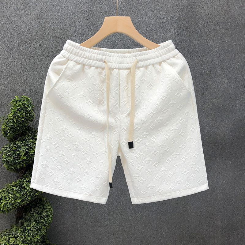 Men's Luxury White Jacquard Shorts - Big Brand Style Summer Trendy Half Pants_viptrois.com