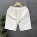 Men's Luxury White Jacquard Shorts - Big Brand Style Summer Trendy Half Pants_viptrois.com