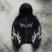 Men's Fleece-Lined Hooded Sweatshirt - Oversized Pullover With Print, Streetwear Style (Black/Gray, S-XXXL)_viptrois.com