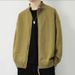 Men's British-Style Knit Jacket - Zip-Up Stand Collar Sweater (Black/Mustard/Green, M-XXXL)_viptrois.com