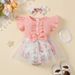 Kids' Clothing New Ins Hot Selling Baby Girl's Pit Stripe Top With Printed Mesh Triangle Jumpsuit_viptrois.com