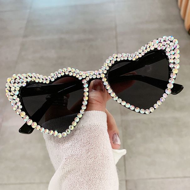 Internet celebrity personality exaggeration ball cat eye love diamond set peach heart street photo sungla trendy_viptrois.com