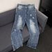 Summer Thin Ripped Jeans Men's Straight Retro Casual Fashion Brand American High Street Trend Washed Cool Pants_viptrois.com