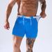 Men's New Pocket With Inner Lining And Drawstring European Size Boxer Mid-Length Three-Quarter Swim Trunks Beach Shorts_viptrois.com