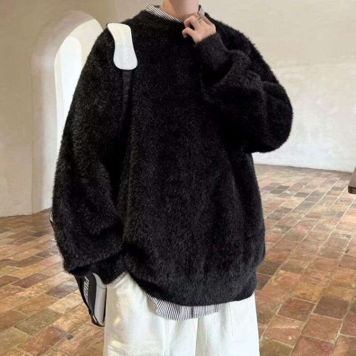 Soft And Plush Sweater For Boys, Soft And Knitted Sweater For Teenagers, Solid Color Sweater For Boys_viptrois.com