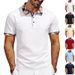 Men's Clothing Men's Heavyweight Quick Drying Color Blocked Shirt Loose Fitting Casual Business Short Sleeved Button Down Summer Top_viptrois.com