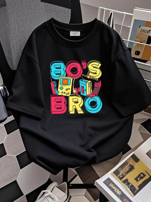 1980s Costume Party Vintage 80s Music Lover 80s Bro Eighties T-Shirt Summer Soft Casual Slightly Stylish Comfortable Stretched_viptrois.com