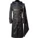 Wan Christmas European and American Men Steam Retro Uniform Stand Collar Black Leather Punk Gothic Cape_viptrois.com