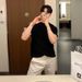 Men's Clothing Ice Silk Short Sleeved T Shirt Casual Simple Slim Style Men's Tops Trendy Knitted Sweater_viptrois.com