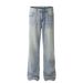 Men's Clothing Neutral High End Street Trend Water Wash Blue Cool Design Slim Men's Flared Casual Jeans_viptrois.com