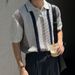 Men's Clothing Striped Lapel Polo Shirt Design Niche Men's Loose Sweater T Shirt_viptrois.com