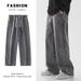 High Street Loose Fit Jeans – Vintage Washed Straight Wide Leg Denim (Dark Blue/Medium Blue/Black)_viptrois.com